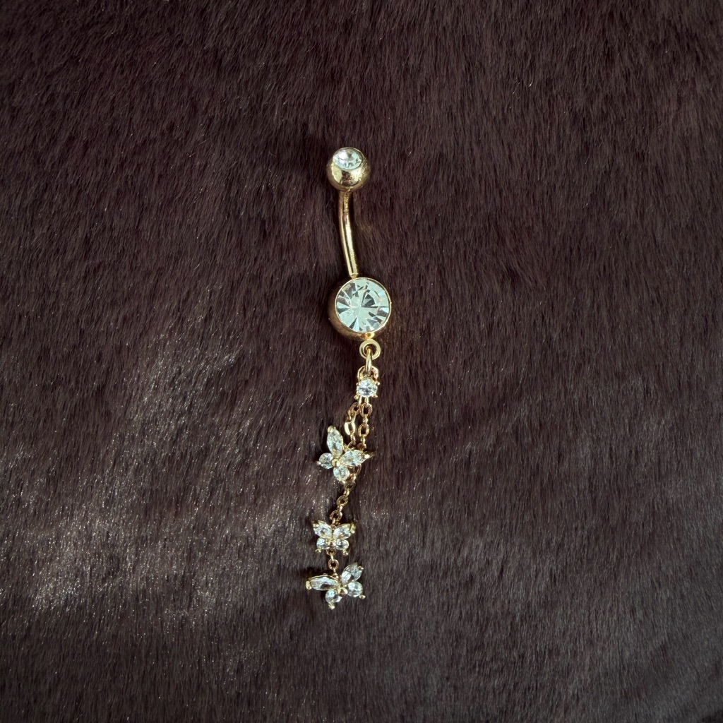Gold Dangly Belly Ring